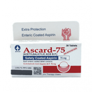 ASCARD 75MG | ENTERIC COATED ASPIRIN 75 – 30 TABS