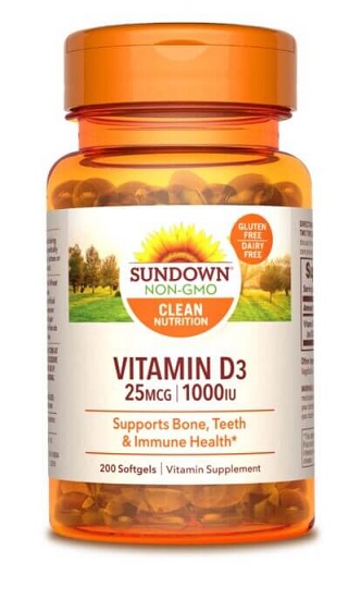 Vitamin D3 1000 IU 200 Softgels/Bone/Teeth/Immunity