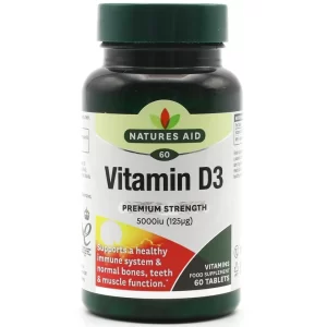 Natures aid vitamin D3 5000iu-60 Tablets