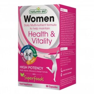 Women's Multi-Vitamins & Minerals complex superfoods Vegan-60'S