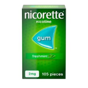 Nicorette/nicotine 2mg gum fresh mint flavor 105'S
