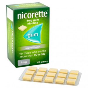 Nicorette/nicotine 4mg gum original flavor 105'S