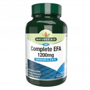 Natures Aid Complete EFA 1200mg Omega 3 6 9 softgels for heart brain joint and skin support