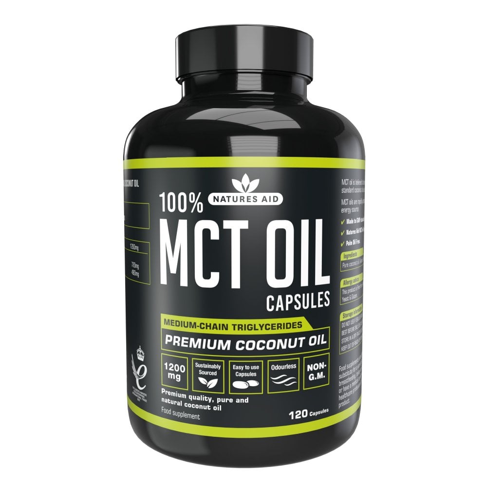 Natures Aid MCT Coconut Oil 1200mg-120 Capsules
