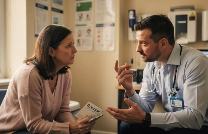 Doctor explaining semaglutide side effects