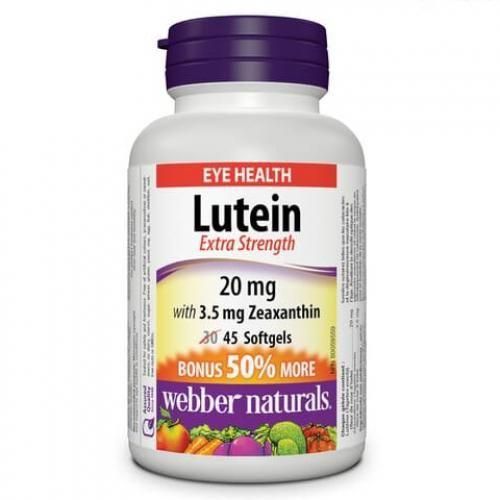 Support eye health with Lutein Extra Strength 20mg & Zeaxanthin 3.5mg—powerful antioxidants for vision, macular support & blue light protection.