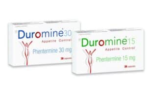 Phentermine weight loss medication capsules with prescription and healthy lifestyle support