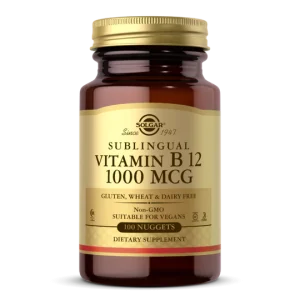 Vitamin B12 1000mcg, high-strength formula that supports energy, nervous system health and red blood cell formation in a daily dose.