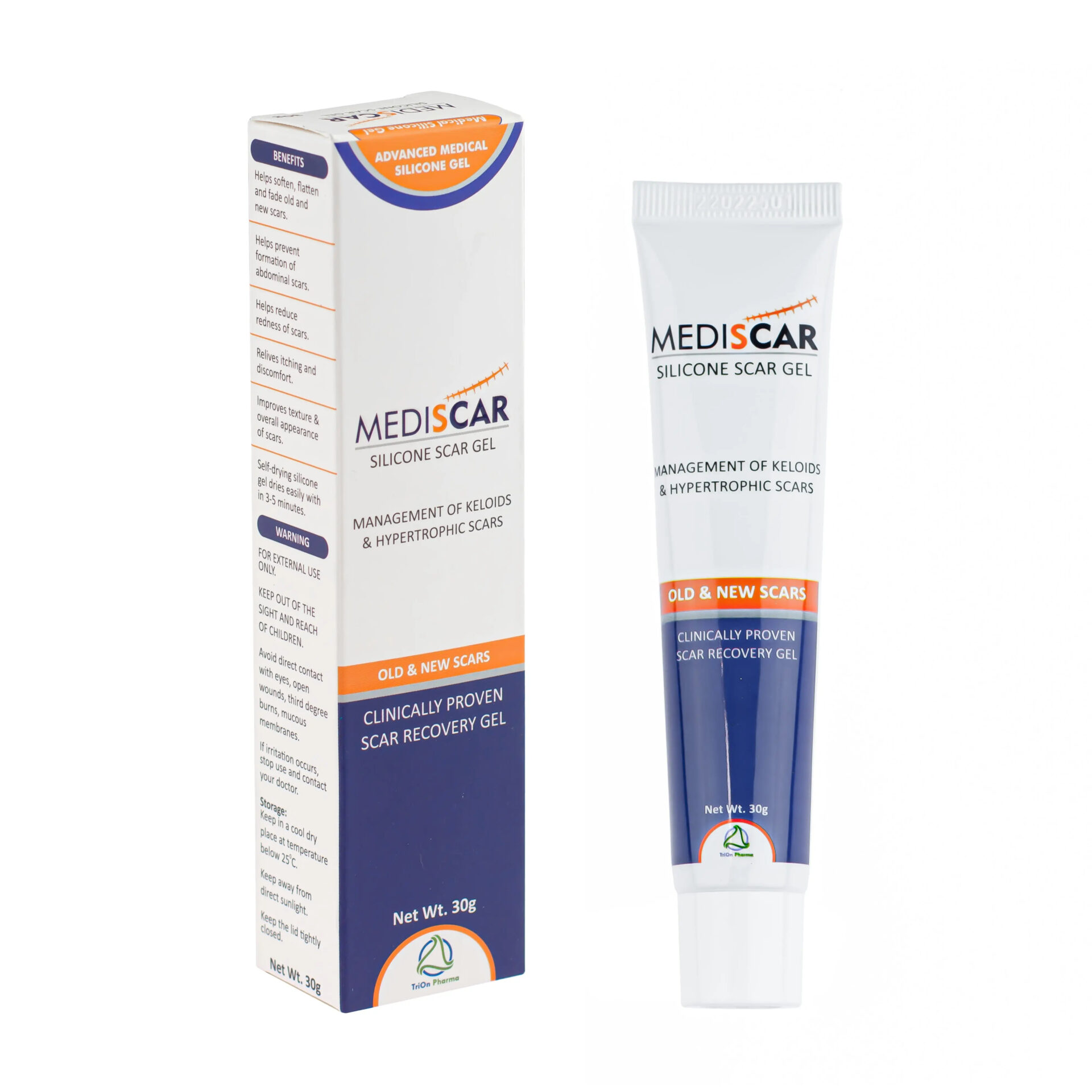 Mediscar silicon scar gel is a transparent, odorless and fast-drying silicone gel formulated to improve the appearance, elasticity and texture of scars.