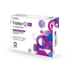 Vono-Q (Vonoprazan) 20mg relieves acid reflux, heartburn, and ulcers by effectively reducing excess stomach acid for lasting comfort.