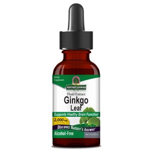 Nature’s Answer Ginkgo Biloba Leaf alcohol-free supports memory, focus, and healthy circulation with a fast-absorbing herbal extract.