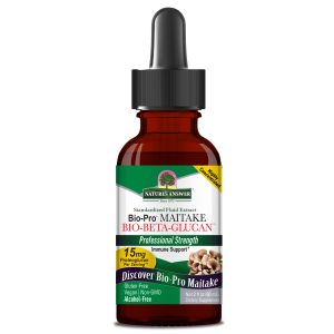 Alcohol-free Nature’s Answer Maitake Bio Beta Glucan supports immune health with potent mushroom beta glucans in fast-absorbing liquid form.