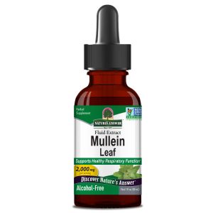Nature’s Answer Mullein Leaf Alcohol-Free supports respiratory health, lung function, and clear airways with a fast-absorbing herbal extract.