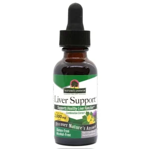 Alcohol-free Nature’s Answer Liver Support 30ml for natural detox, healthy liver function, and fast-absorbing herbal support.
